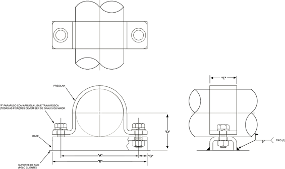 Tuf-Lok Pipe Clamp Model 699 Drawing
